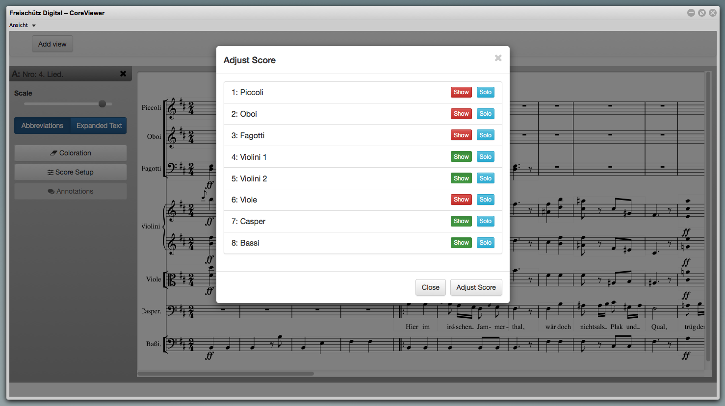 Dynamic Score Rendering